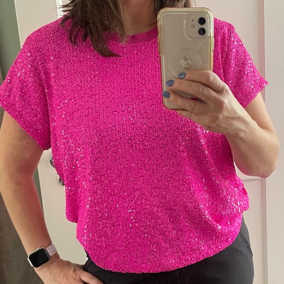 Generation Love Fuchsia Sequin Tee - Picture 4 of 13